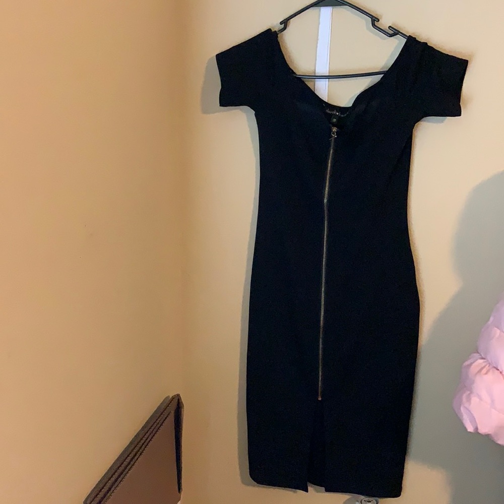black mini dress